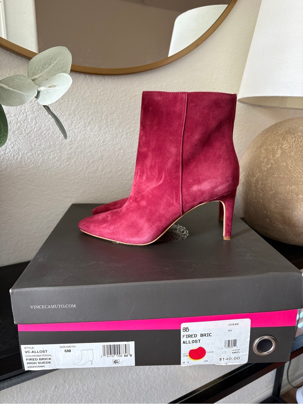 Vince Camuto Crimson Suede Ankle Boots